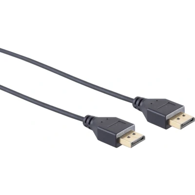 Afbeelding van Dunne DisplayPort kabel versie 1.2 (4K 60Hz) / zwart 1 meter