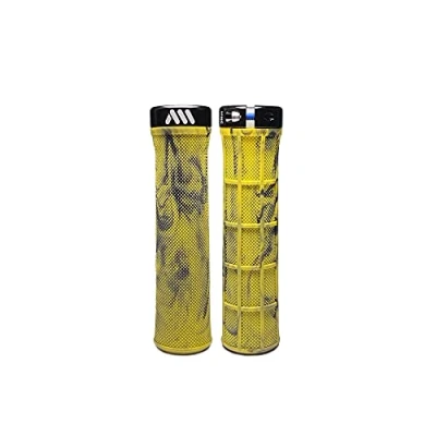 Afbeelding van All Mountain Style Lichte AMS Berm Grips voor MTB Veilige en Duurzame Grip, Geschikt Mountain, Enduro &amp; Downhill, 135mm Lengte Slechts 100g Geel Camo