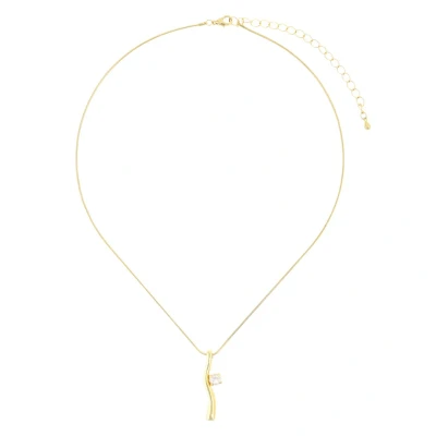 Afbeelding van Behave Ketting Goudkleur met kristal 40+7 cm Organisch design