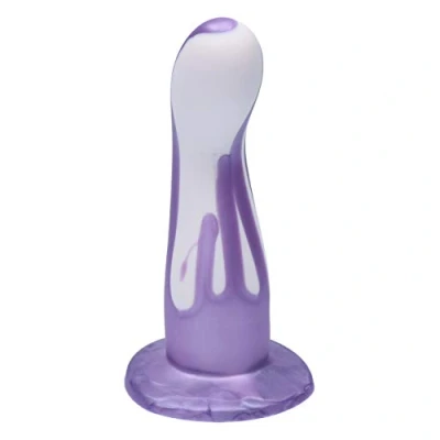 Afbeelding van Ylva &amp; Dite Leda Siliconen G spot / Prostaat Dildo Made in Holland Drup Pastel Violet Metallic
