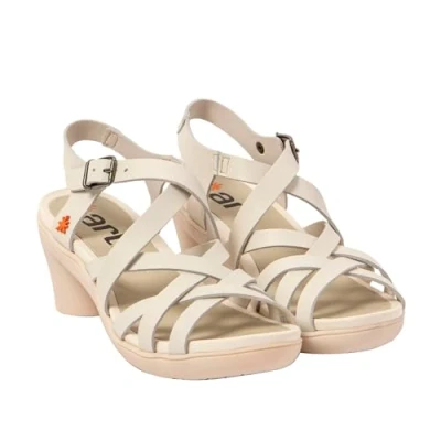 Afbeelding van ART 1477 Alfama Damessandalen met hak, Nappa Cream, 41 EU