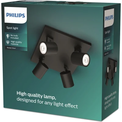 Afbeelding van Philips Runner opbouwspot 4 lichts zwart