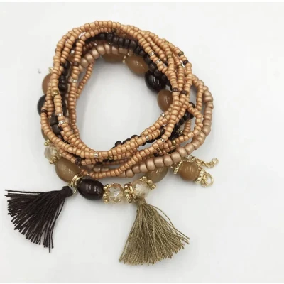 Afbeelding van Jomide Armbandjes Bohemen Shell Camel 7 stuks