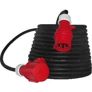 Afbeelding van Keraf Verlengkabel 400 Volt CEE 32 Amp 5 x 2,5 mm2 Zwart 25 Meter