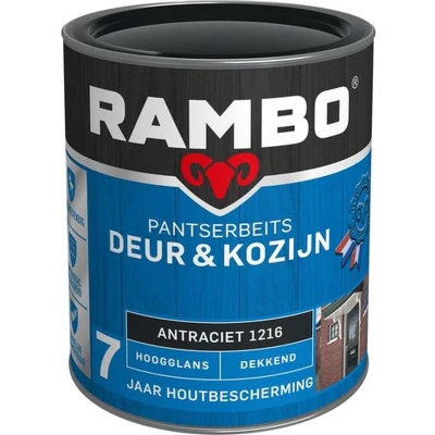 Afbeelding van Rambo Pantserbeits Deur &amp; Kozijn Dekkend Hoogglans Antraciet 1216