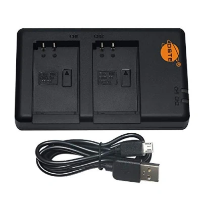 Afbeelding van DSTE MH 27 31 batterij USB Dual Quick oplader compatibel met EN EL20, EL22, EL24, Coolpix A, Nikon 1 J1, J2, J3, AW1, S1, V3, J4, S2,