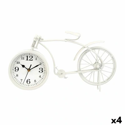 Afbeelding van Bordsklocka Fiets Wit Metaal 38 x 20 4 cm (4 Stuks)