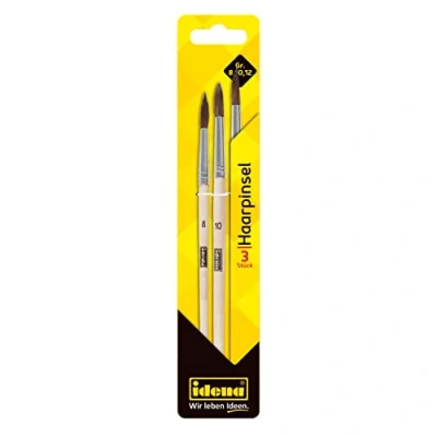 Afbeelding van Idena 60108 Haarborstels, set van 3, in de maten 8, 10 en 12