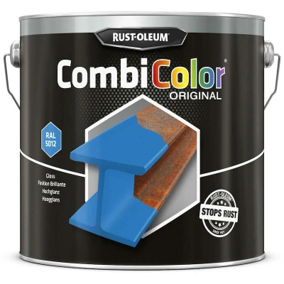 Afbeelding van rust oleum combicolor hoogglans ral 5012 licht blauw 2.5 ltr