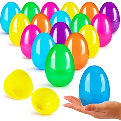 Afbeelding van JOYIN 3,1 inch paaseieren, grote vulbare plastic eieren, lege kleurrijke heldere eierschalen met scharnier voor paasjacht, vultraktaties, feestgunst, mandvullers, klaslokaalprijsbenodigdheden, 36