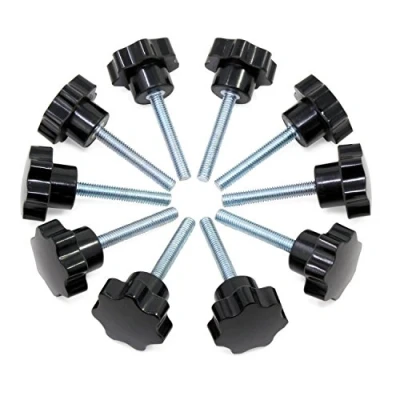 Afbeelding van HSEAMALL M6x40 Ster Knoppen, Binnendraad Gekartelde Knop, Zwart Plastic Handvat Klemknoppen Grip voor Mechanische Apparatuur