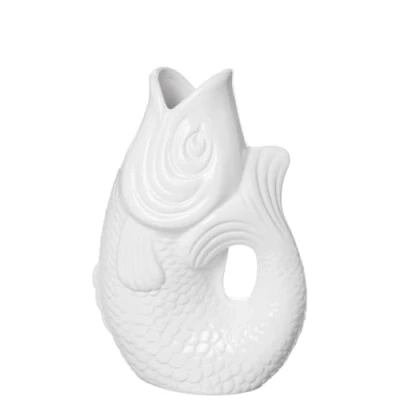 Afbeelding van Gift Company Carafon vaas, aardewerk, 25 cm, wit
