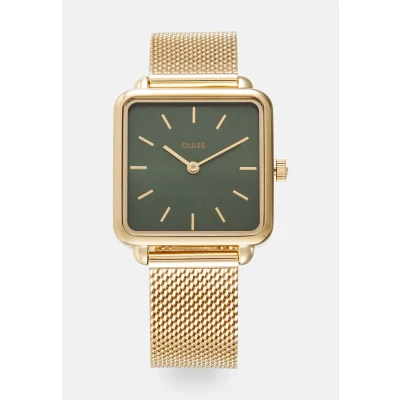 Afbeelding van Cluse CW0101207013 Horloge La Tetragone Mesh goudkleurig groen 29 mm
