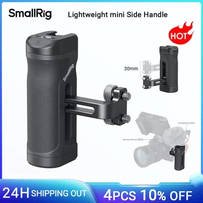 Afbeelding van SMALLRIG Mini Side Handle voor 1/4&quot; 20 Schroefdraadgaten, Draagbare Camera Cage Links of Rechtshandig, Omhoog en Omlaag Verstelbaar, Ergonomische Handgreep 4755