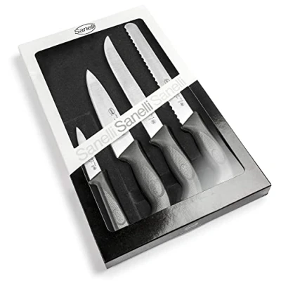 Afbeelding van Sanelli Line Skin professionele messenset Chef, 4 stuks, roestvrij staal