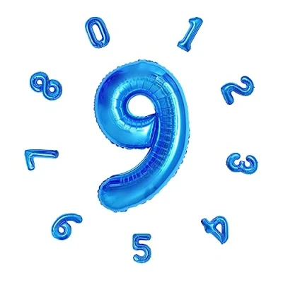 Afbeelding van Digitale Ballon 101 CM, Helium Nummer Verjaardagsballonnen, Gigantische Folieballon, Folieballon voor Verjaardagsfeest, Nieuwjaarsdecoratie, Verjaardagsdecoratie, Bedrijfsviering (Blauw #9)