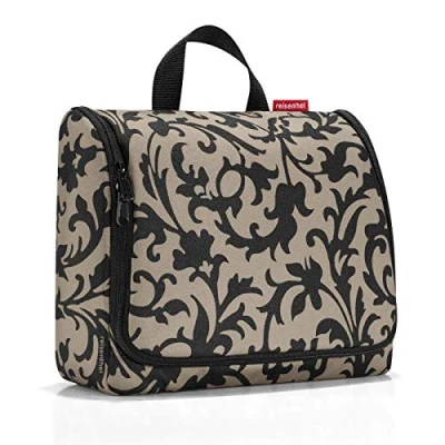Afbeelding van reisenthel toilettas XL WO7027 Barok taupe met 4 l volume opklapbaar haak om op te hangen en spiegel 28 x 25 10 cm (b h d), taupe, cm, cosmeticakoffer