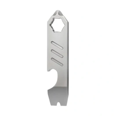Afbeelding van EDC wrikstang, TC4 titanium zakwrikgereedschap met flesopener en draagbaar ophanggat voor buiten kamperen
