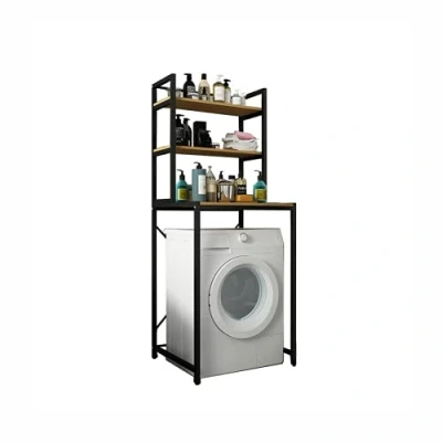 Afbeelding van Bovenste Rek voor Wasmachine, Rek, Organizer, Ruimtebesparend, 3 Niveaus van Hout E1 en Staal