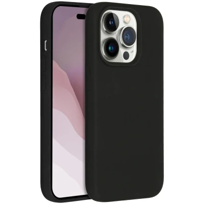 Afbeelding van Apple iPhone 14 Pro MagSafe Hoesje Siliconen en TPU (zacht) Accezz Softcase/Backcover Zwart Telefoonhoesje