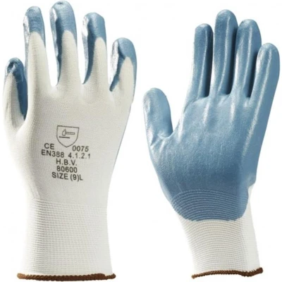 Afbeelding van HBV werkhandschoen 80600 wit, nitril grijs gecoat XL (10)