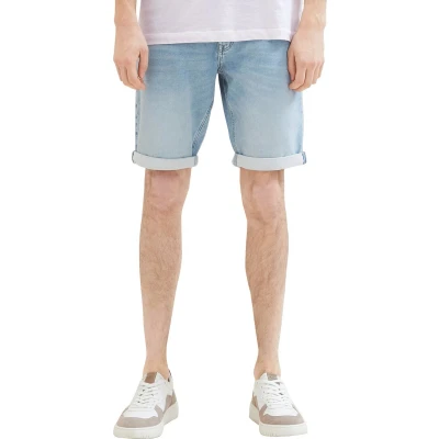 Afbeelding van TOM Tailor JOSH Jeansshort, Heren, Maat: 30, Light stone wash denim