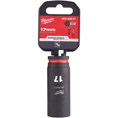 Afbeelding van Milwaukee Accessoires SHOCKWAVE Slagdop 3/8&quot; diep 17mm 1 stuk 4932480291