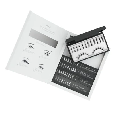 Afbeelding van Starter kit wimperextensions in cluster voor zelf verlenging thuis Nanolash complete DIY wimper extensions, valse clusters (Zwart, FLIRTY)