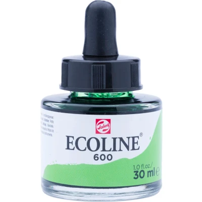 Afbeelding van 3x Talens Ecoline waterverf flacon van 30 ml, groen