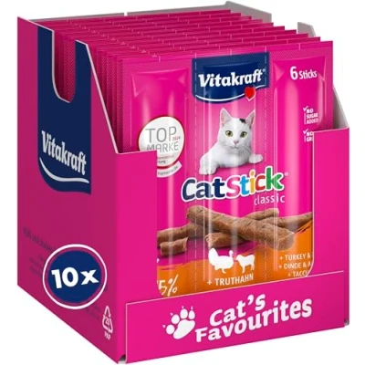 Afbeelding van Vitakraft Cat Stick kalkoen en lam 10x6 stuks (60 stuks)