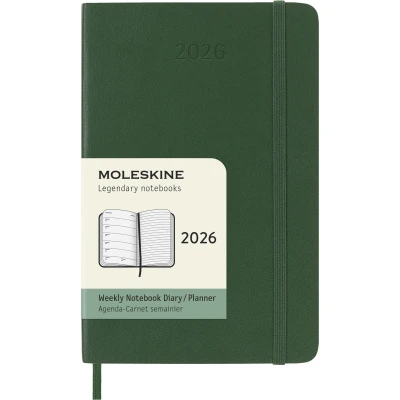 Afbeelding van Moleskine 12 Maanden Agenda 2026 Wekelijks Pocket Zachte Kaft Mirthe Groen