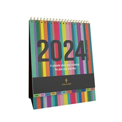 Afbeelding van Collins Edge Rainbow 2024 Agenda Bureaukalender Lifestyle Planner en organizer voor kantoor, werk, persoonlijk thuis, januari tot december Dagboek Wekelijks EDDC 24