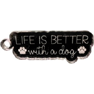 Afbeelding van LBM Sleutelhanger life is better with a dog zilver