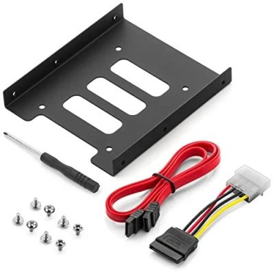Afbeelding van deleyCON Montageframe voor 2,5&quot; Harde Schijven SSD&#039;s naar 3,5&quot; Adapter Afneembaar Frame Beugelrails Incl. Schroeven SATA kabel Voedingsadapter &amp; Schroevendraaier