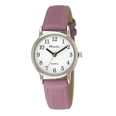 Afbeelding van Ravel Pastelkleurig vrouwenhorloge voor elke dag (zilverkleurig horlogekast 36 mm) Analoge Kwarts R0137.07.1 Paars