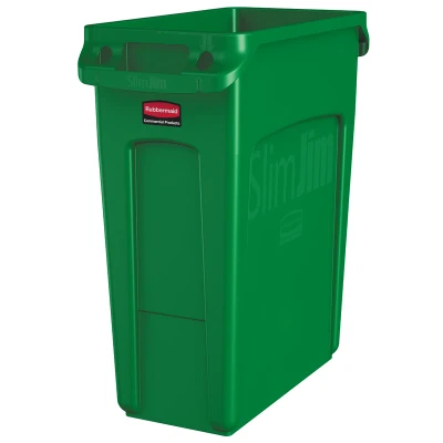 Afbeelding van Rubbermaid Slim Jim met luchtsleuven 60 liter groen