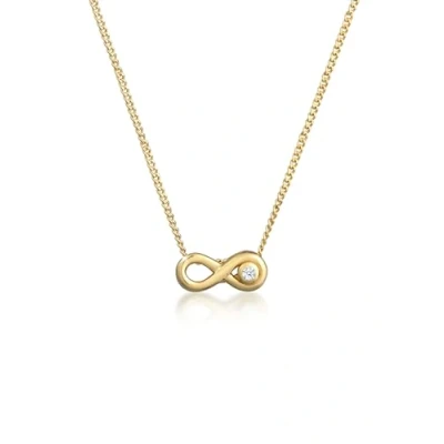 Afbeelding van Elli DIAMONDS Halsketting Dames Infinity Eternal met Diamant (0.015 ct.) in 585 Geel Goud