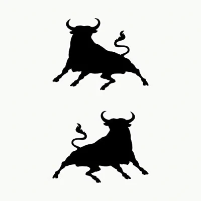 Afbeelding van Autodomy Stickers Springende stier Spaanse Verpakking met 2 stuks voor Auto of Motor (Zwart)