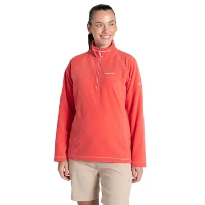 Afbeelding van Craghoppers Miska V Half Zip Womens Fleece Jas, Diep kor, 40