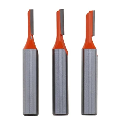 Afbeelding van YINETTECH 3 STKS 8mm Schacht Groef Cutters Set Router Bits Rechte Enkele Fluit Bit Koolstofstaal Hout Frees Houtbewerking Frezen Gereedschap Snijden Diameter 3mm/4mm/5Mm