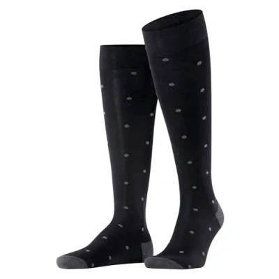 Afbeelding van FALKE Heren Kniekousen Dot M KH Katoen Lang gedessineerd 1 Paar, Grijs (Anthracite Melange 3096), 39 42