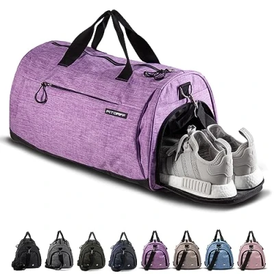 Afbeelding van Fitgriff ® sportsporttas voor dames en heren, met schoenenvak natte zak, fitnesstas 58 x 31 cm [50 liter] (paars, medium)
