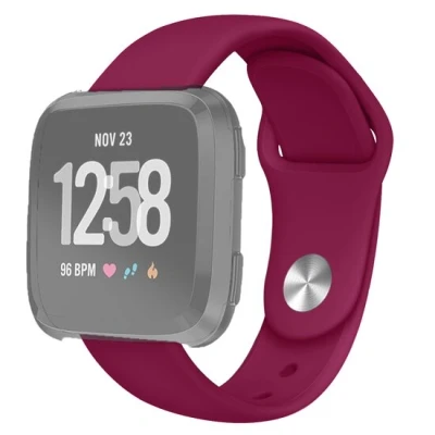 Afbeelding van Fitbit Versa 1 / 2 &amp; Lite siliconen bandje Maat: Small Wijnrood