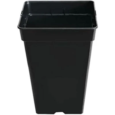 Afbeelding van GROWMANIA Set van 10 vierkante bloempotten voor planten, zwart, 18 l, kunststof, bloemen, 30 x cm