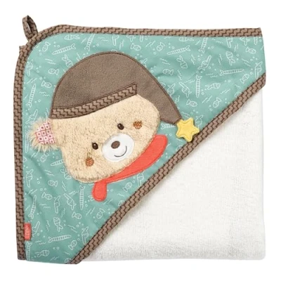Afbeelding van Fehn Babybadcape Met Capuchon Bruno Beer 80 Cm
