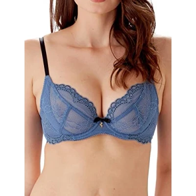 Afbeelding van Gossard Superboost Lace 7725 niet gewatteerde beugelbeha voor dames, Maanlicht Blauw, 80D