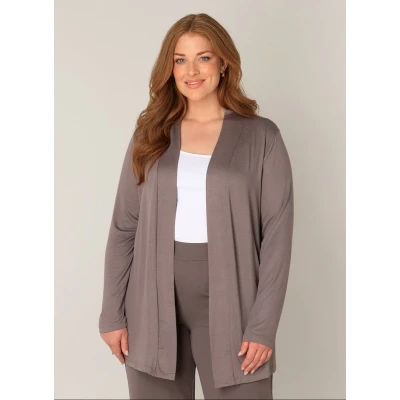 Afbeelding van BASE LEVEL CURVY Ayla Vest Dark Taupe maat 0(46)