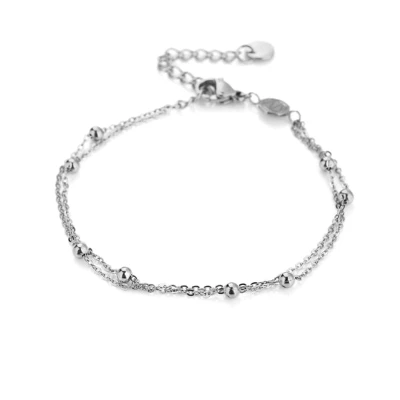 Afbeelding van Bijoutheek Armband (sieraad) Dubbel Balls Zilver