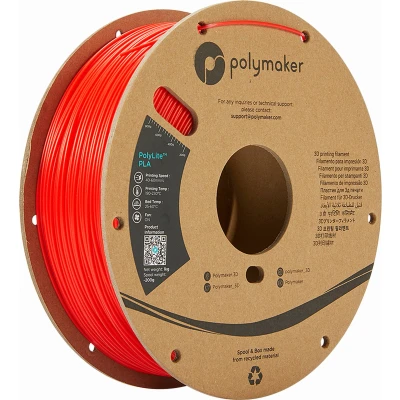 Afbeelding van Polymaker PA02004 PolyLite Filament PLA kunststof 1.75 mm 1000 g Rood 1 stuk(s)