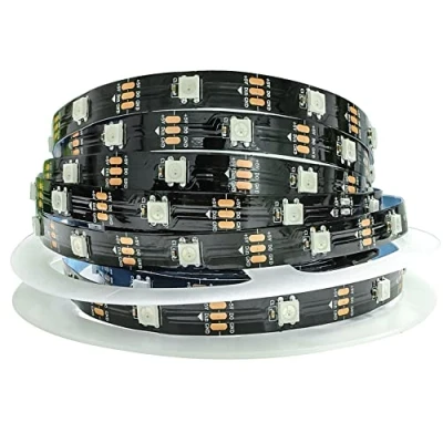 Afbeelding van Tesfish WS2812B LED Strip Licht RGB Pixel 5m 5V 5050 150 LEDs IP30 Flexibel Zwart PCB Full Color Individueel Adresseerbare Smart Lichtbalk Voor Reclame Decoratie DIY Projecten